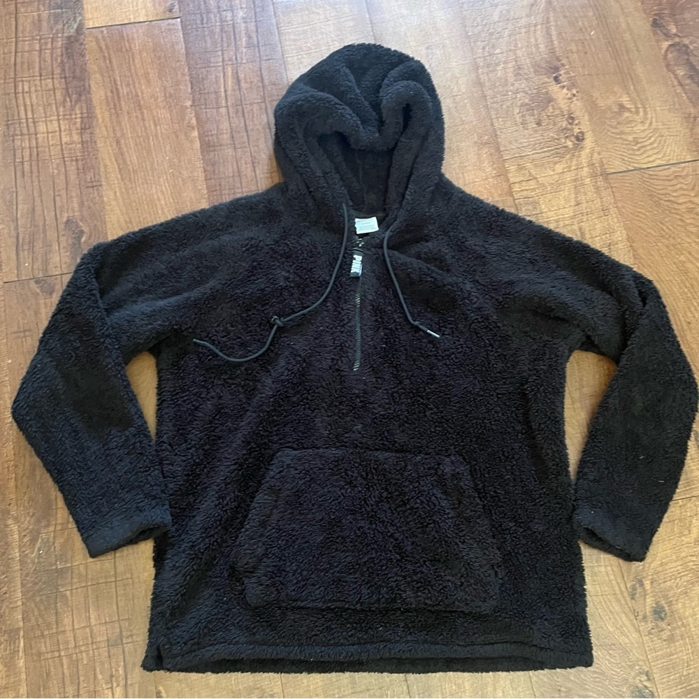 PINK by Victoria’s Secret hooded half zip Sherpa sz medium